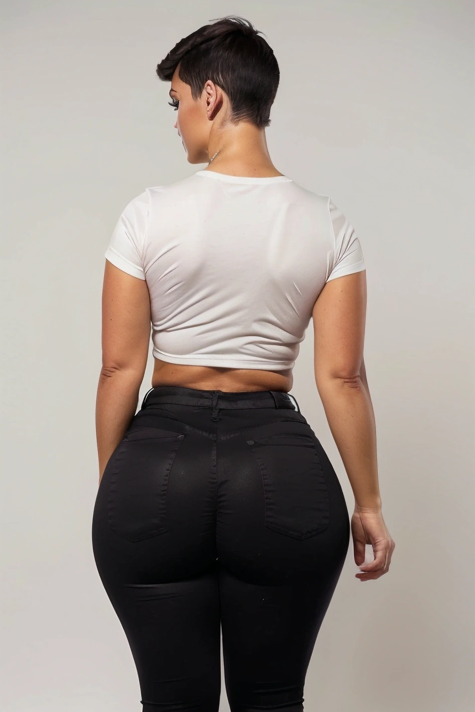 Sophia Lillis, a 19-year-old American girl with thick thighs and big butt,  was browsing through her favorite porn site when she stumbled upon an AI  generated picture of herself wearing a skintight